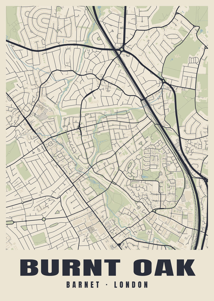 Burnt Oak Heritage Street Map Poster