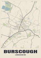 Street map poster of Burscough, Lancashire