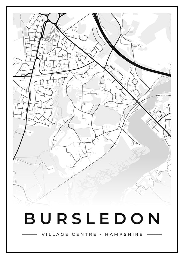 Bursledon Village Centre Street Map Poster