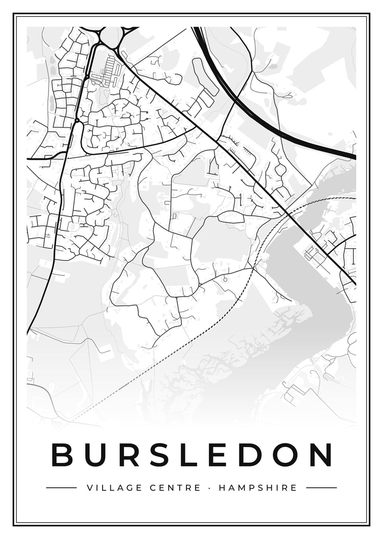 Bursledon Village Centre Street Map Poster