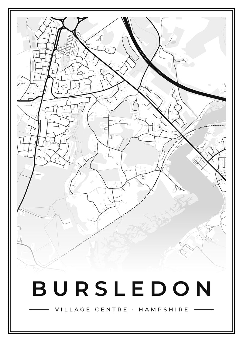 Bursledon Village Centre Street Map Poster