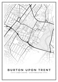 Street map poster of Burton upon Trent town centre, Staffordshire