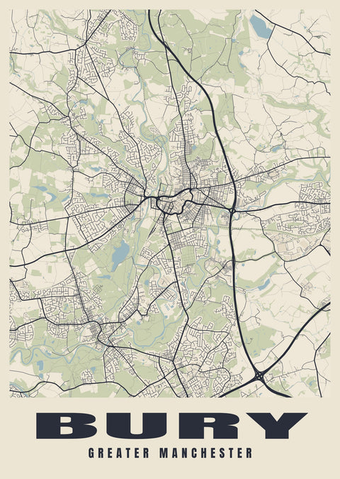 Bury Street Map Poster