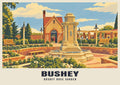 Bushey Rose Garden poster, Retro Railway style