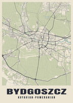Street map poster of Bydgoszcz, Kuyavian-Pomeranian