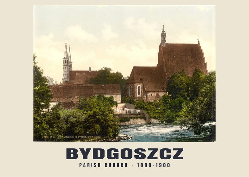Pfarrkirche, Bydgoszcz — 1890–1900 · Historischer Photochromdruck