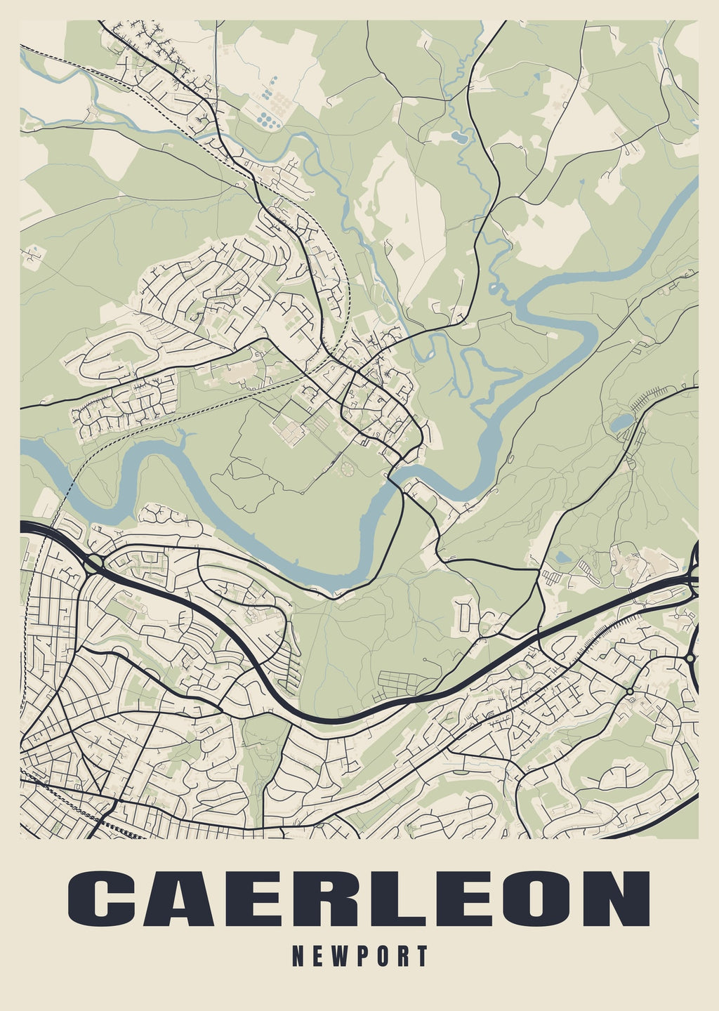 Street map poster of Caerleon, Newport