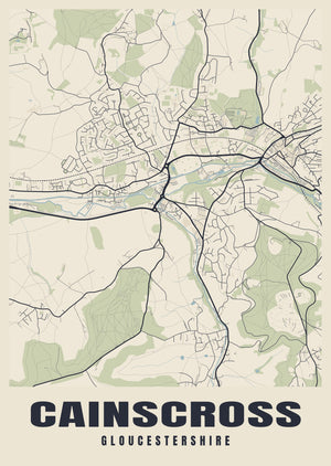 Cainscross Street Map Poster