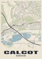 Street map poster of Calcot, Berkshire