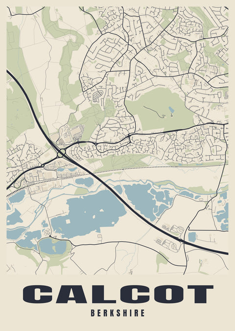 Calcot Street Map Poster