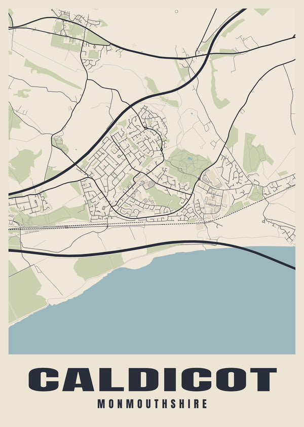 Caldicot Street Map Poster