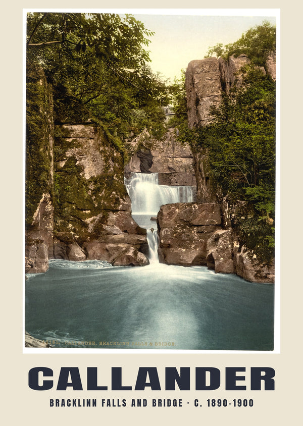 Bracklinn Falls und Brücke, Callander, ca. 1890–1900 Historischer Druck