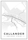 Street map poster of Callander town centre, Stirling