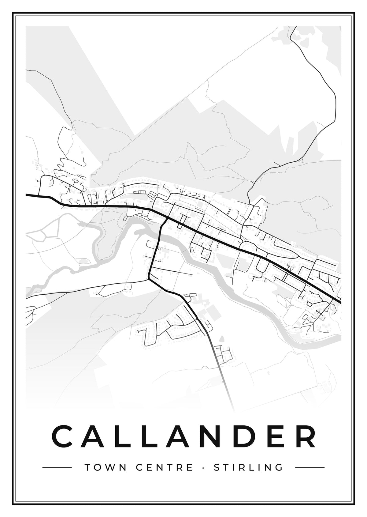 Street map poster of Callander town centre, Stirling