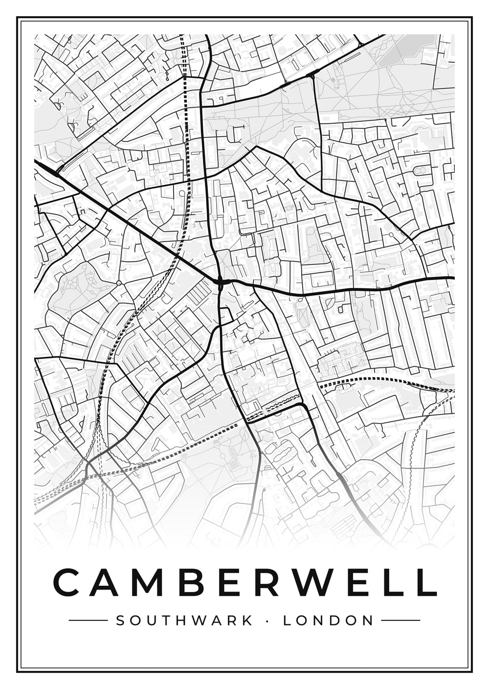 Camberwell Street Map Poster