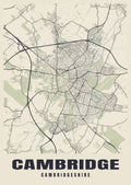 Street map poster of Cambridge, Cambridgeshire