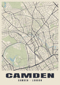 Heritage street map poster of Camden, Camden, London