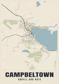 Street map poster of Campbeltown, Argyll and Bute