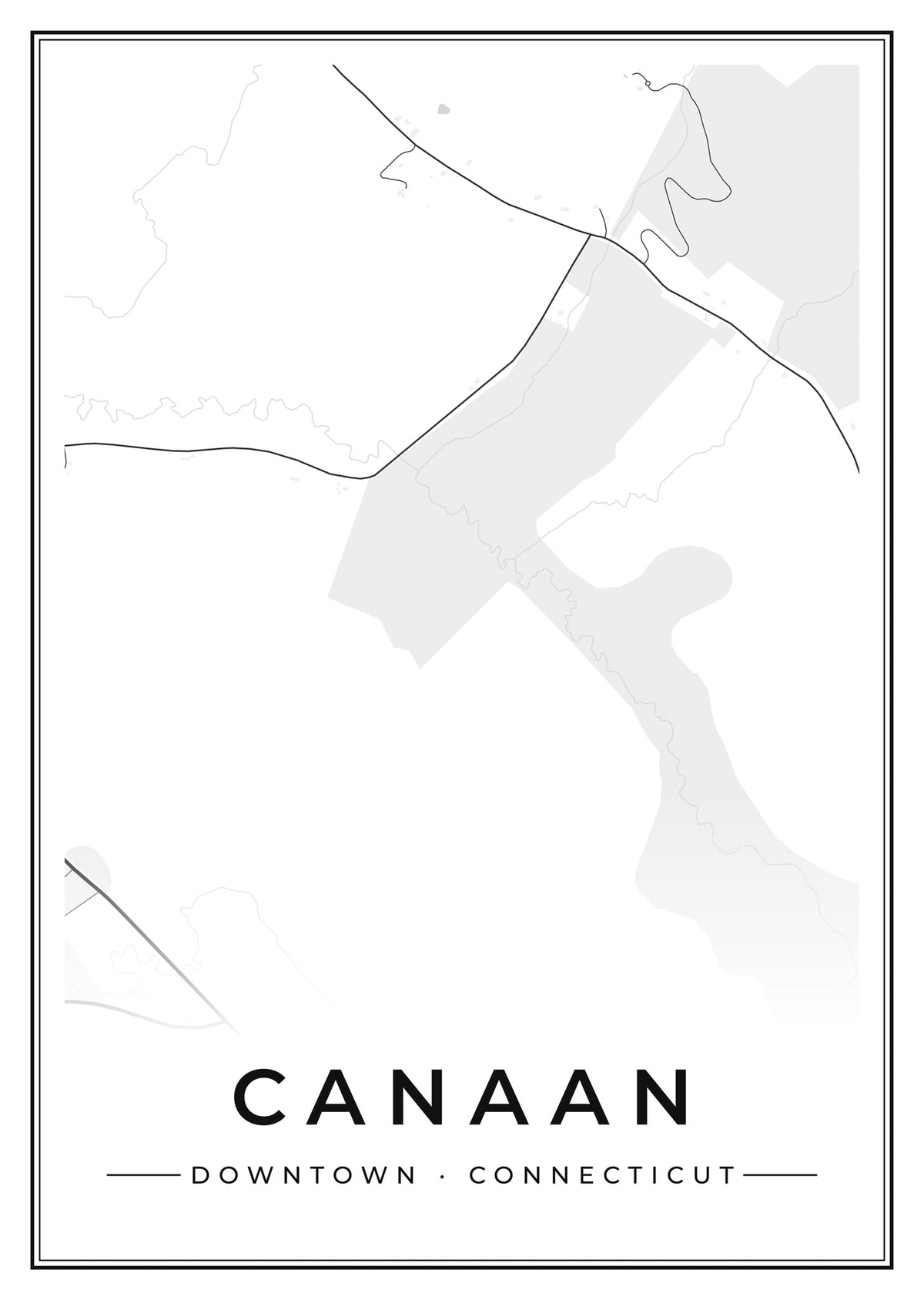Street map poster of downtown Canaan, Connecticut