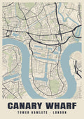 Heritage street map poster of Canary Wharf, Tower Hamlets, London