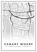 Street map poster of Canary Wharf, Tower Hamlets, London