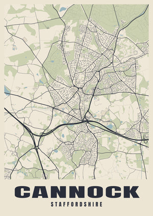 Cannock Street Map Poster