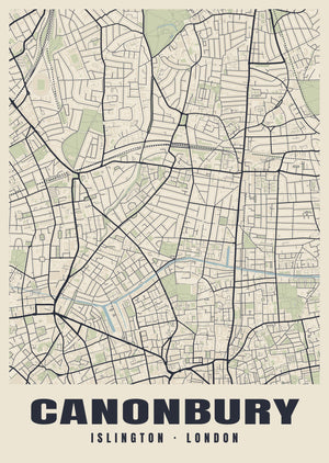 Canonbury Heritage Street Map Poster