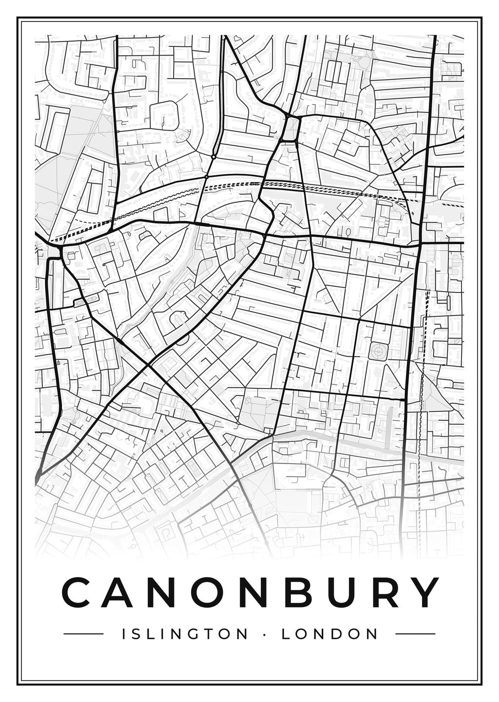 Street map poster of Canonbury, Islington, London