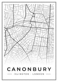 Street map poster of Canonbury, Islington, London