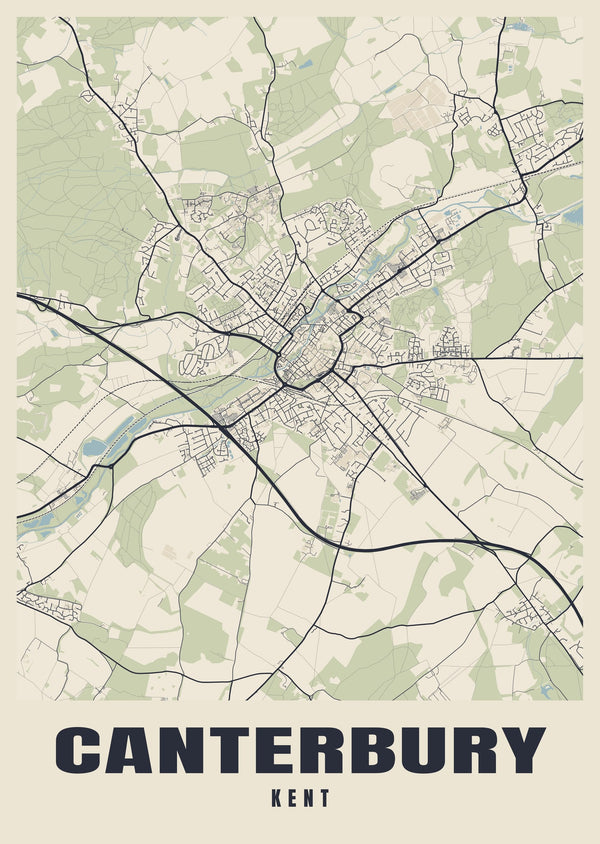 Canterbury Street Map Poster