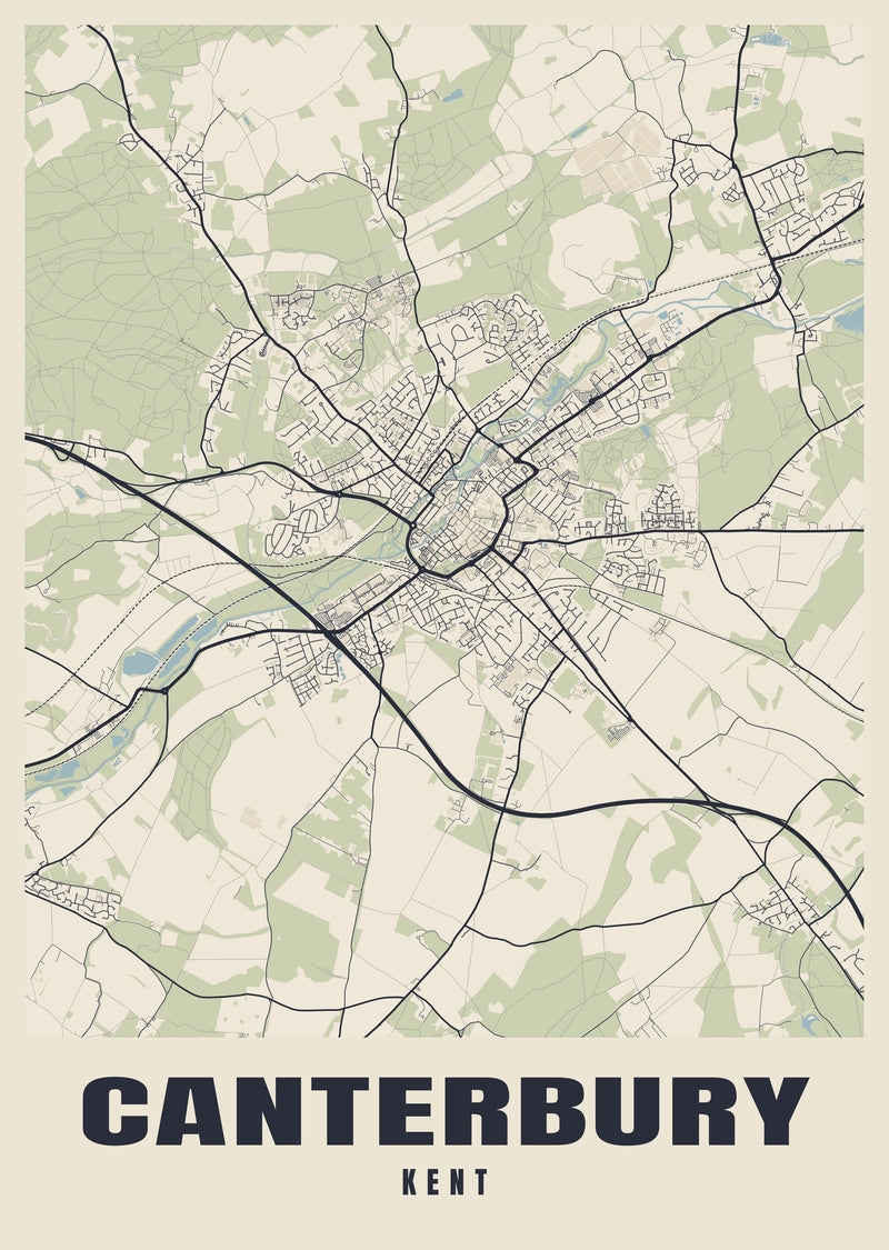 Canterbury Street Map Poster