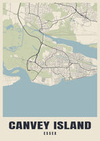 Street map poster of Canvey Island, Essex