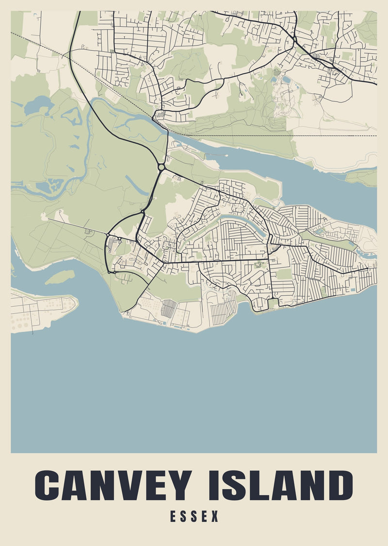 Canvey Island Street Map Poster