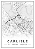 Street map poster of Carlisle city centre, Cumbria