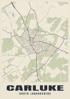 Street map poster of Carluke, South Lanarkshire