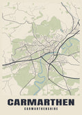 Street map poster of Carmarthen, Carmarthenshire