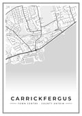 Street map poster of Carrickfergus town centre, County Antrim