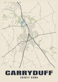 Street map poster of Carryduff, County Down