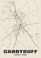 Street map poster of Carryduff, County Down