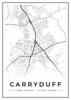Street map poster of Carryduff town centre, County Down