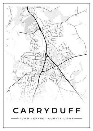 Carryduff Town Centre Street Map Poster
