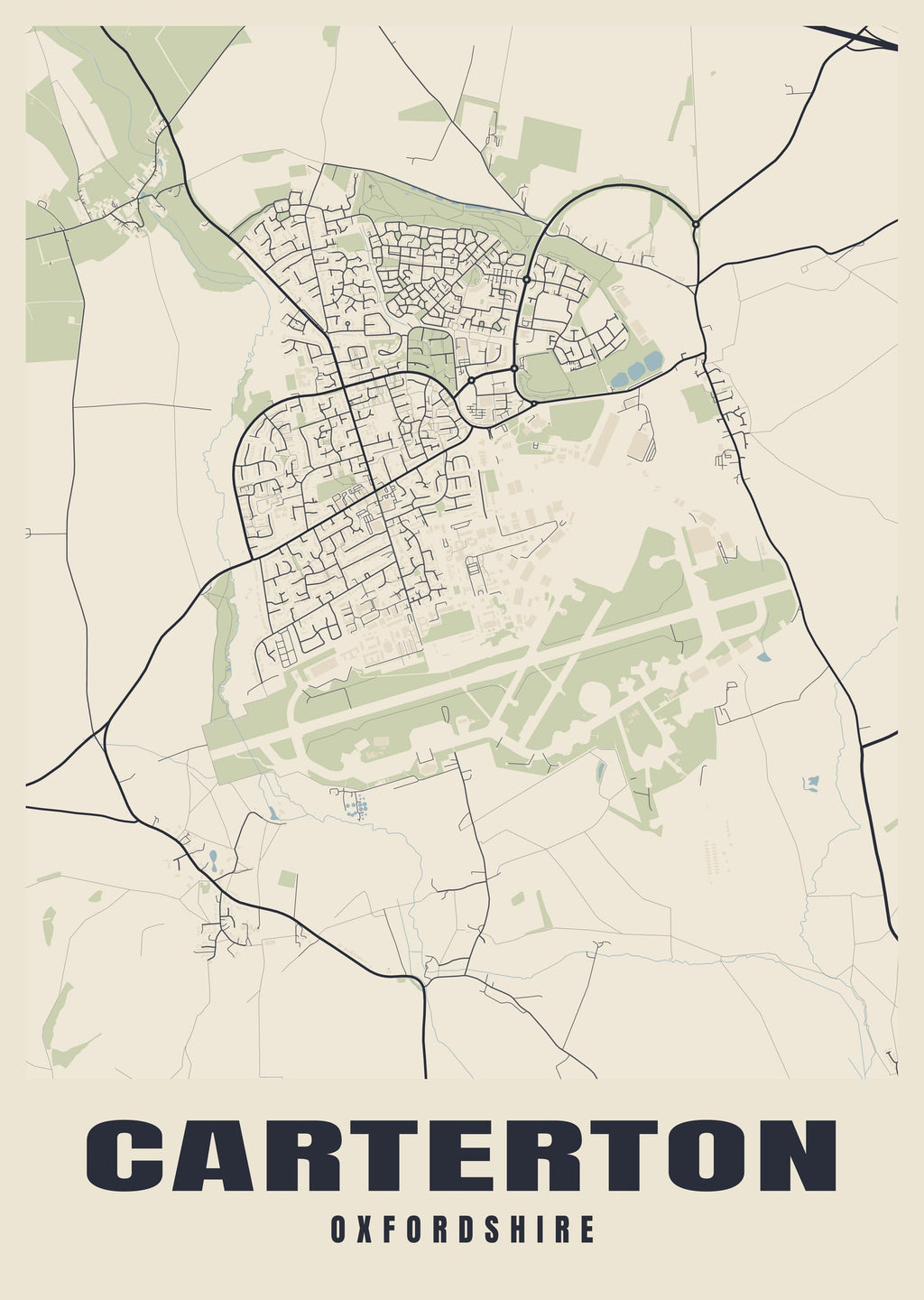 Street map poster of Carterton, Oxfordshire