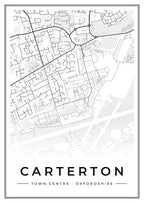 Street map poster of Carterton town centre, Oxfordshire