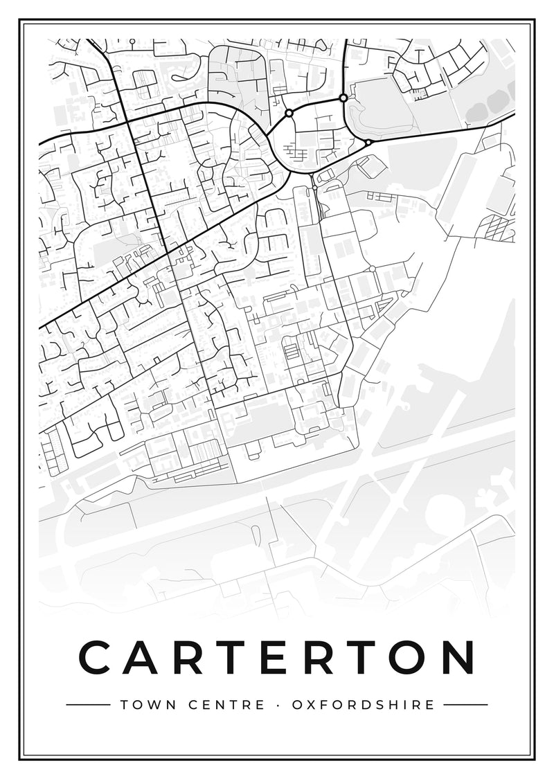 Carterton Town Centre Street Map Poster