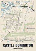 Street map poster of Castle Donington, Leicestershire