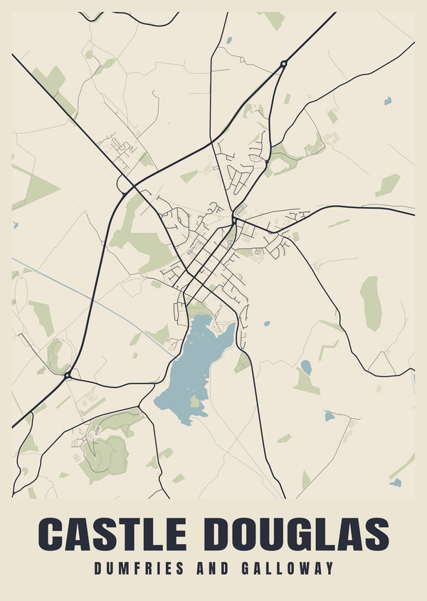 Castle Douglas Street Map Poster