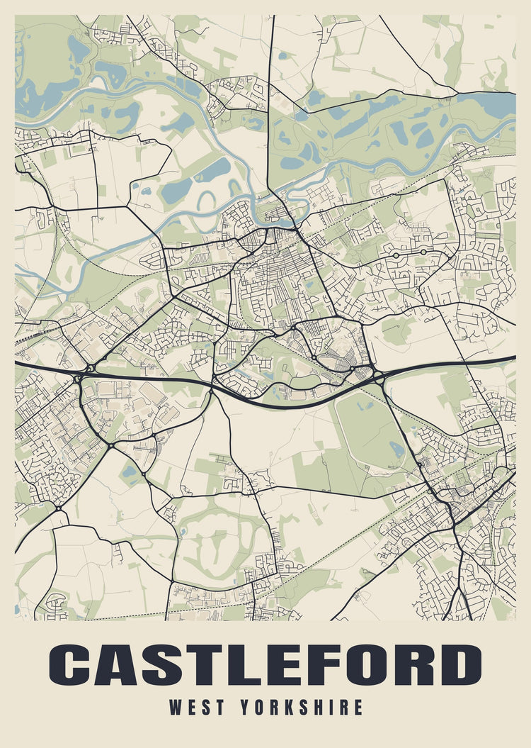 Castleford Street Map Poster