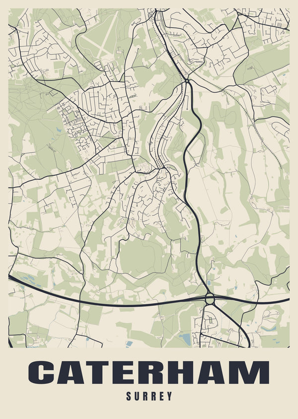Caterham Street Map Poster