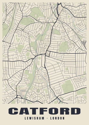 Catford Heritage Street Map Poster