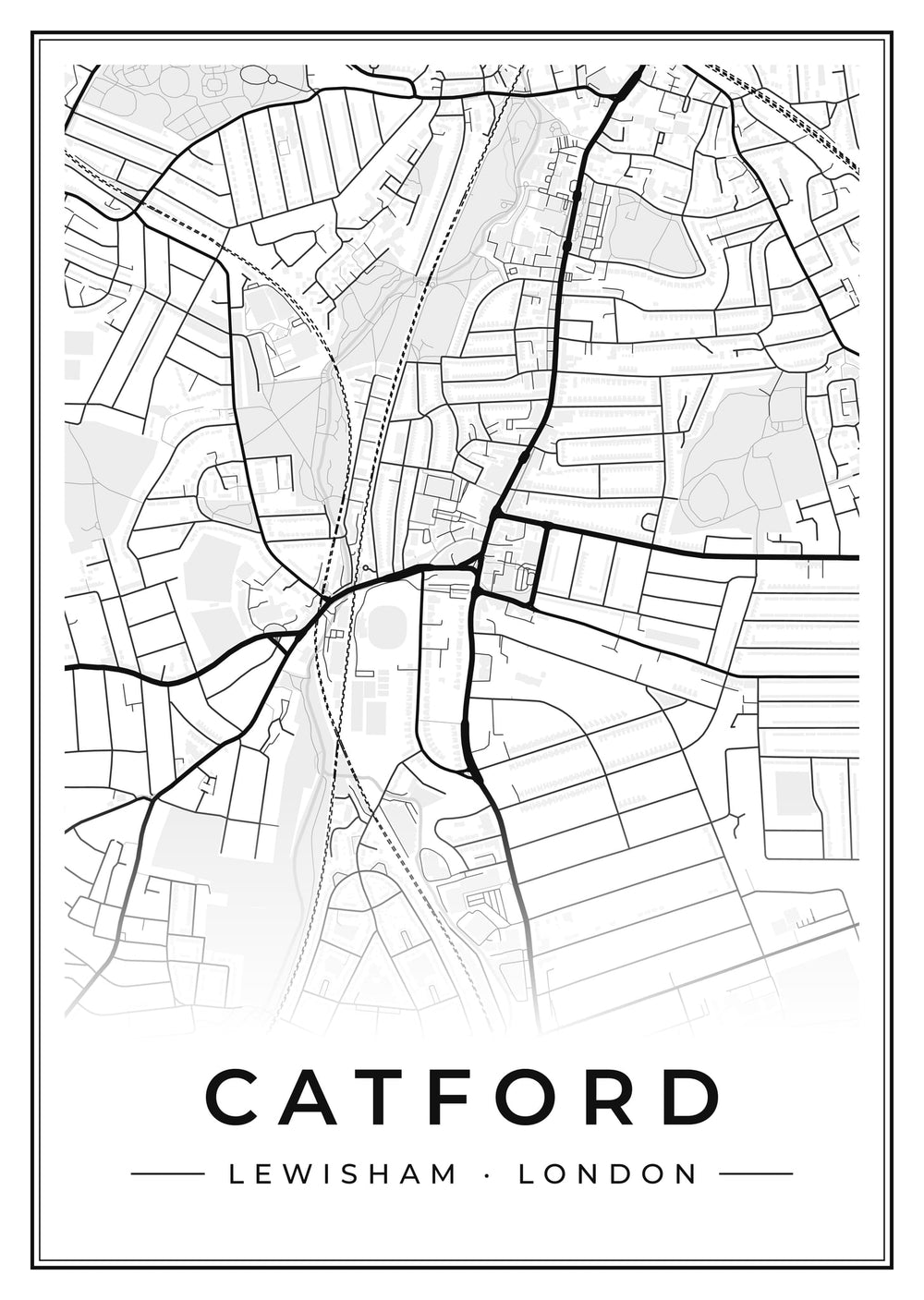Catford Street Map Poster